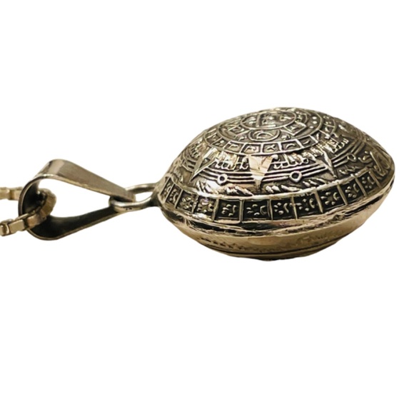 Vintage Sterling Silver Double Sided Reversible Pendant Necklace - Picture 5 of 9